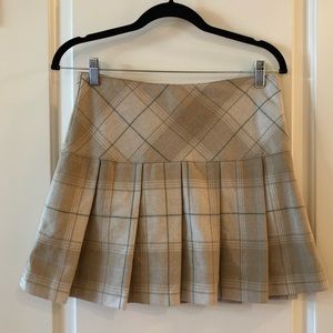 ON HOLD Gap Wool Tan Tartan Pleated Skirt - Size 2